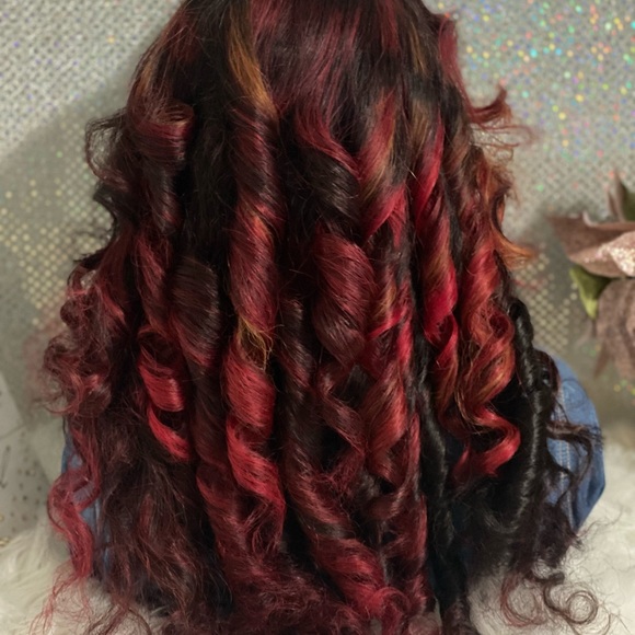 🔥SOLD-OUT New 24”Fire Sunset💯Brazilian Human Hair 13X6 HD Transparent Wig🔥 - Picture 11 of 16